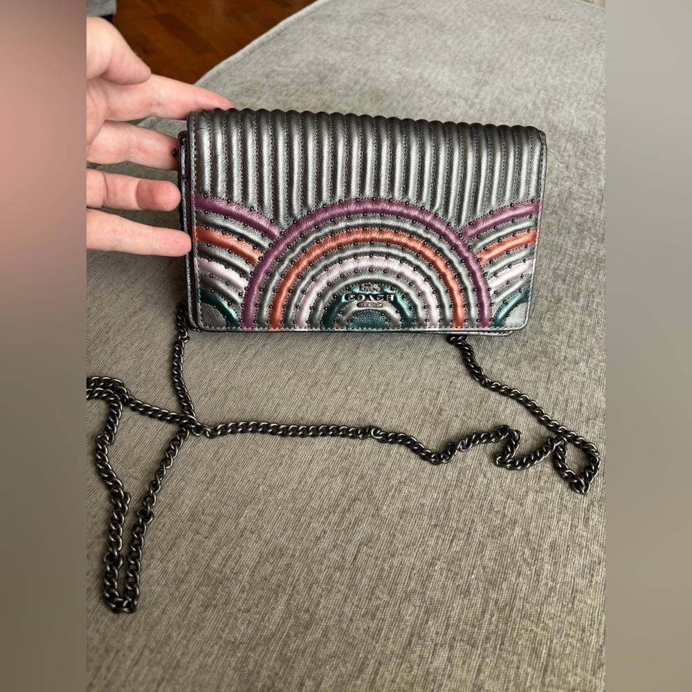 EUC Coach Callie Foldover Chain Crossbody Clutch